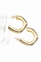 Hannah Gold Color Cornered Half Hoop Earrings - 2