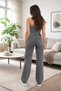 Nova 90's Stretch Fabric Casual Smoked Snow Super High Waist Casual Leg Denim Denim Trousers - 5