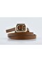 Kare Gold Buckled Tan Faux Leather Belt