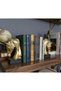 Decorative Book Holder Cubic Horse Figurine Set of 2 Gold Colored (Polyester) - 6