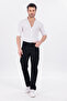 Men's Matte Black Regular Fit Straight Leg Stretchy Denim Jeans Casual - 3