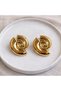 Daisy Gold Color Metal Seashell Earrings - 2