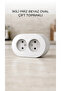 White Double Grounded Surface-Mounted Wall Socket - Decorative Electrical Solution