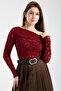 Women's Shoulder Detailed Lycra Spring Summer Lace Blouse
