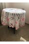 Hand Work Lace Pink White Round Tablecloth Fiskos Coffee Table Cover Gift Dowry Vintage - 2