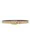 Genuine Leather , 3 cm Gold Color Buckled , Cream Suede , Stitched Classic Women's Belt I, 3Cmkla50 - 2