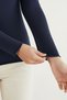 Women's Long Sleeve V-Neck Sheer Cashmere Blouse - 4