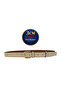 Genuine Leather , 3 cm Gold Color Buckled , Cream Suede , Stitched Classic Women's Belt I, 3Cmkla22