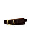 Genuine Leather , 3 cm Gold Color Set Buckled , Dark Brown Suede , Sewn Classic Women's Set Belt I, 3Cmkl47 - 2