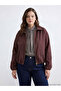 Nevavm Shirt Collar Oversize Women's Suede Look Jacket - 4