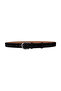 Genuine Leather , 3 cm Black Nickel Color Buckled , Black Suede , Stitched Classic Women's Belt I, 3Cmkla21 - 8