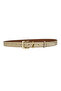 Genuine Leather , 3 cm Gold Color Set Buckled , Cream Suede , Sewn Classic Women's Set Belt I, 3Cmkla47 - 7