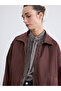 Nevavm Shirt Collar Oversize Women's Suede Look Jacket - 6
