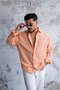 Kendinden Striped Linen Lookalike Oversized Shirt Orange - 5