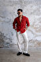 Pocket Embroidery Detailed Fine Textured Shirt Red - 5