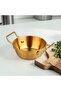 Mini Plate with Metal Handle 1 Piece (10cm) Gold Breakfast Serving Dish Sauce Dish - 4
