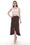 Tie-Detail Ruffled Long Sofia Linen Skirt