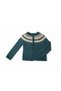 Hand Knitted Nordic Patterned Green Women's Cardigan – Nordic Style Soft Knitwear Winter Cardigan - 3