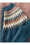 Hand Knitted Nordic Patterned Green Women's Cardigan – Nordic Style Soft Knitwear Winter Cardigan - 4