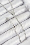 Brass Zircon Stone Crushed Chain Pole Star Model Silver Color Y Necklace