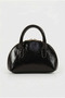 Black Shiny Patent Leather Women's Mini Handbag Crossbody Bag Vintage Model - 5