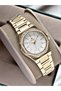 Gold Color Stone Model Steel Women's Wristwatch + Bracelet - 3
