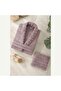 Unisex Plum Bathrobe Set Shawl Collar Women's and Men's 2-Piece Bath Towel and Bathrobe - 4