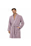 Unisex Plum Bathrobe Set Shawl Collar Women's and Men's 2-Piece Bath Towel and Bathrobe - 3