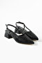 Black Glittery Women's Short Block Heeled Shoes - 5