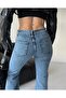 Women's High Waist Ice Blue Flared Jean - 4