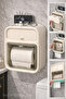 Wall Mounted Toilet Paper Storage Box with Lid |   Hole-Free Installation, Water and Moisture Dustproof