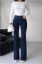Women's High Waist Dark Blue Flared Jeans