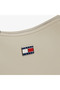 Women's Th Logo Signature Leather Beige Shoulder Bag with Adjustable Shoulder Strap - 3