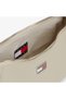 Women's Th Logo Signature Leather Beige Shoulder Bag with Adjustable Shoulder Strap - 4