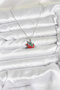 316L Steel Chain Silver Color Christmas Themed Women's Necklace with Sleigh and Pine Tree Figures - 2
