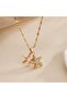 Steel Openable Starfish Pearl Zircon Stone Women's Necklace - 5