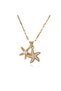 Steel Openable Starfish Pearl Zircon Stone Women's Necklace
