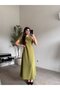 Oil Green Gold Buckled Casual Dress - 2