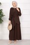 Casual Style Aerobin Hijab Double Set Bitter Brown - 4