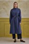 Hakim Collar Long Tunic Dark Denim Blue - 4