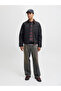 Black Solid Zip-Up Worker Jacket - 4