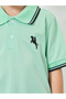 Boys Green Embroidered Polo T-Shirt - 3