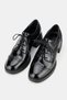 Women's Black Patent Leather Genuine Natural Leather Leather -41 Size Thick Heel Lace-Up Oxford Shoes - 2