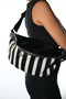 Venta Black White Striped Women's Large Waist Bag - 3