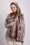 شال منقوش ذو وجهين من سيميم هاتلز - لون بني فاتح - 5