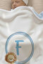 Reversible - Interlock Baby B Blanket I 80X80Cm - Cute Lion Letter Series in a Circle - Letter F - 2