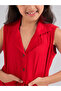 Girls Red Rayon Sleeveless Top and Pants Set - 6