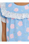 Girls Blue Floral Print Top and Pyjama Set - 4
