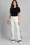 Woman Ribbed Knit pants-black-white - 3