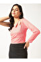 Peach Ribbed One-Shoulder Crop Top
